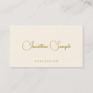 Gold Look Text Modern Typography Template Chic Business Card