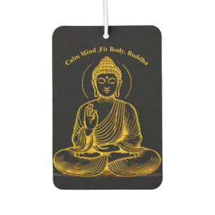 Gold Looking Buddha Statue Radiating Tranquillity Air Freshener