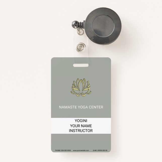 Gold Lotus Badge (Front with Retractable)