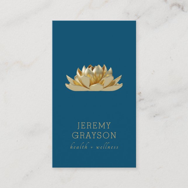 Gold Lotus Flower Business Card (Front)