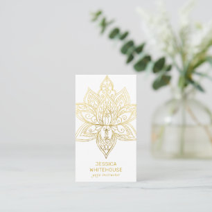 Gold Lotus Flower Élégant Carte de visite léger