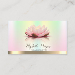 Gold Lotus Flower Iridescent  Yoga Instructor Business Card