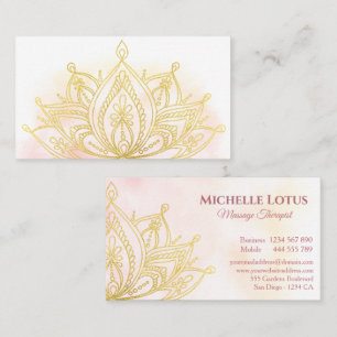 Gold Lotus Flower Rose Elegant Business Card
