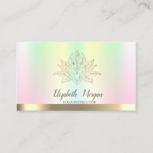Gold Lotus Iridescent Yoga Instructor Business Card