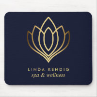 Gold lotus logo Blue | Personalized add your name