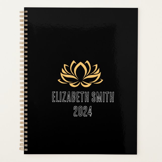 Gold Lotus Logo Planner (Front)