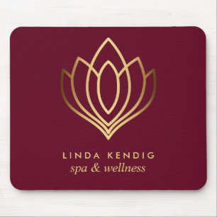 Gold lotus logo Ruby   Personalized add your name Mouse Pad