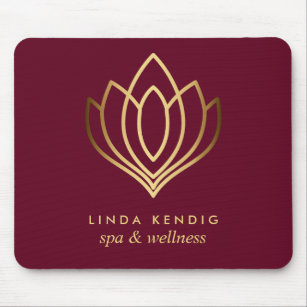 Gold lotus logo Ruby   Personalized add your name Mouse Pad