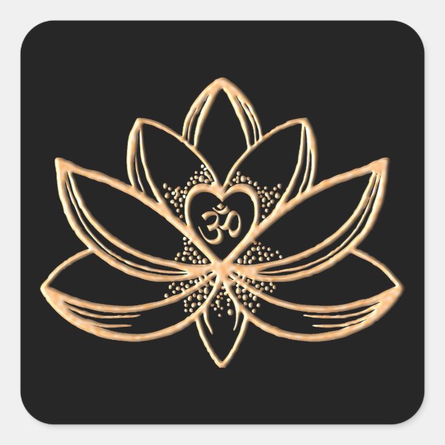 Gold Lotus  Square Sticker (Front)