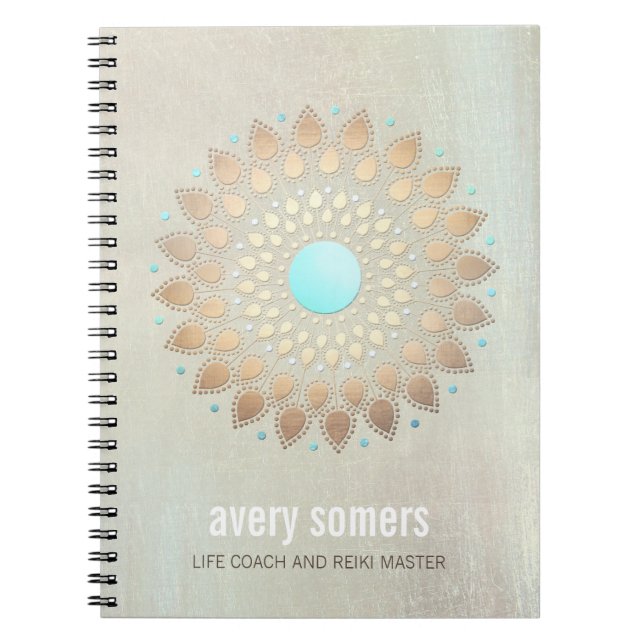 Gold Lotus Yoga and Meditation Teacher Wellness Notebook (Front)
