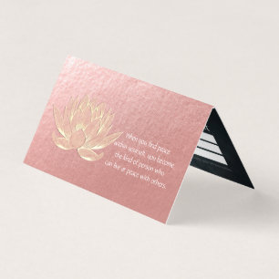 Gold Lotus Yoga Meditation Instructor Price List Business Card