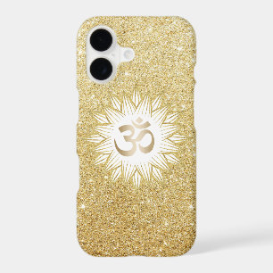 Gold Lotus & Yoga Om Symbol Gold Glitter