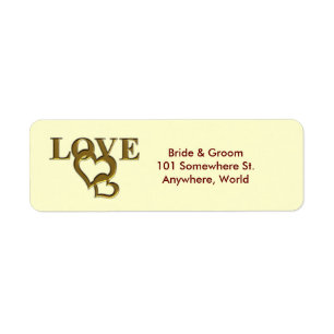 Gold Love and Hearts Retourner les étiquettes d'ad