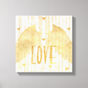 Gold Love Angel Wings Canvas Print