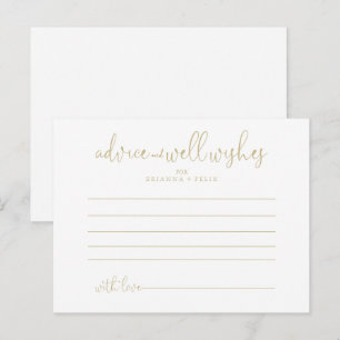 Gold Love Fancy Script Wedding Advice Card