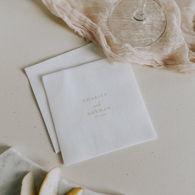 Gold Love Fancy Script Wedding  Napkins (Creator Uploaded)