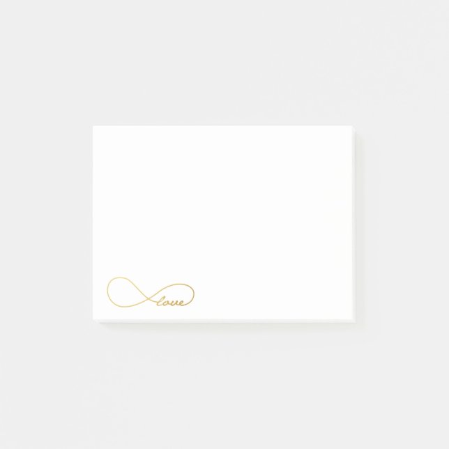 Gold Love Infinity PostIt Notes (Front)