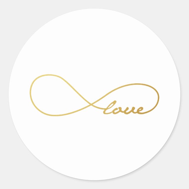 Gold Love Infinity Wedding Stickers (Front)