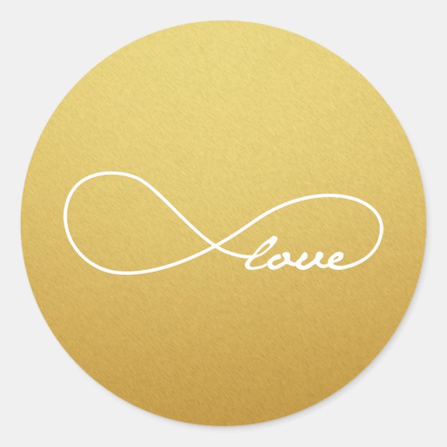 Gold Love Infinity Wedding Stickers (Front)