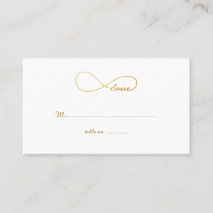 Gold Love Infinity Wedding Table Place Cards