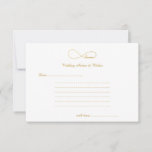 Gold Love Infinity Wedding Wishes & Advice Cards<br><div class="desc">Simple,  elegant and classic Gold Love Infinity Wedding Wishes & Advice Cards.  Great for weddings,  bridal showers,  wedding rehearsal dinners and wedding anniversaries.  Customize the text to fit your party celebration needs.</div>