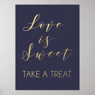 Gold Love is sweet sign Typography elegant