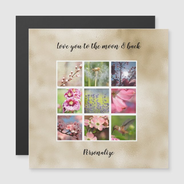 Gold Love Personalized Photo Collage (Front/Back)