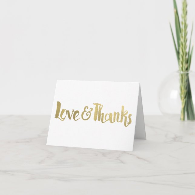 Gold Love & Thanks Fat Thick Script Thank You (Front)