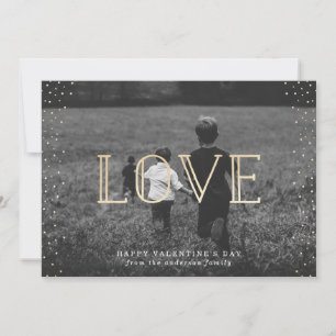 Gold Love   Valentine's Day Photo Card
