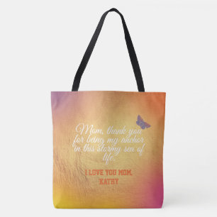 Gold Love You Mom Keepsake Cute Modern Mothers Day Tote Bag