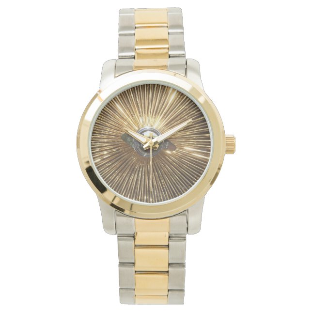 Gold Lowrider Spokes Wire Wheels Watch (Front)