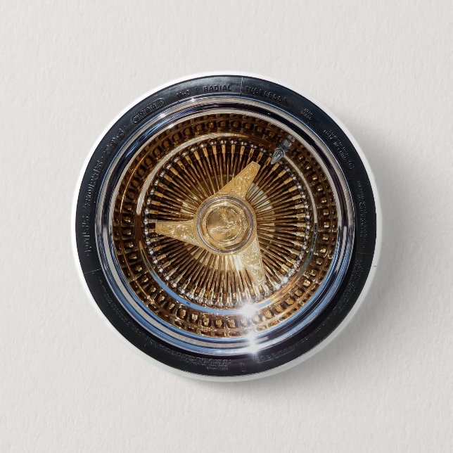 Gold Lowrider Wire Wheels Button (Front)