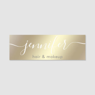 Gold luminous trendy script modern name tag
