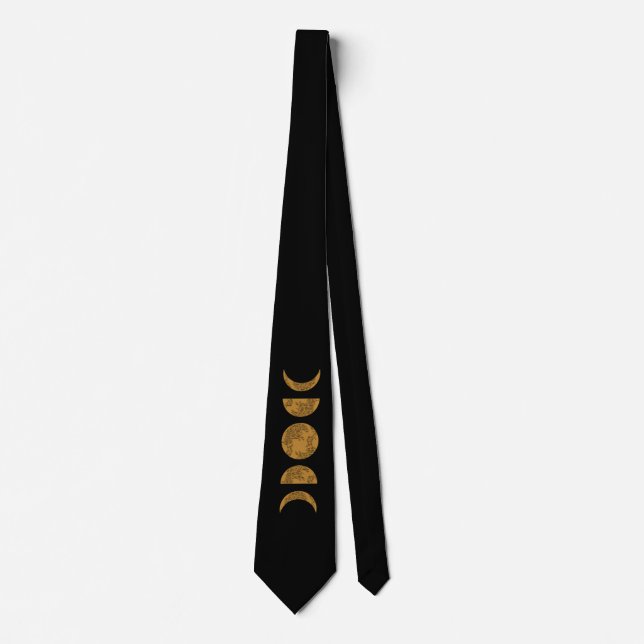 Gold Lunar Moon Phase Neck Tie (Front)