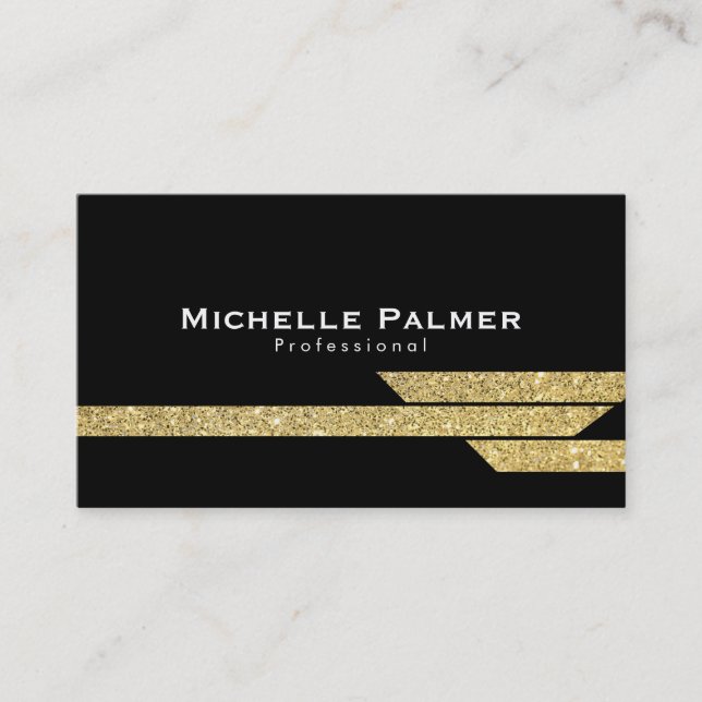 Gold Lustre Polygons Business Card (Front)