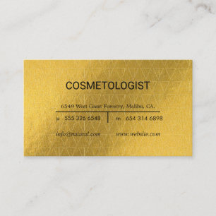 Gold Lux Geometric Pattern   Cosmetologist Business Card
