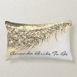Gold Lux Makeup Lash Champagne Bride To Be Lumbar Pillow