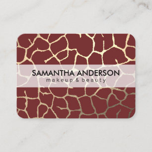Gold Lux Pattern Dark Red Black Business Card