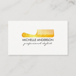 Gold Luxe Comb Hair Stylist Appointment Card