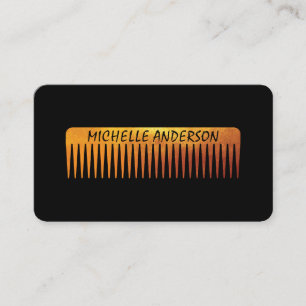 Gold Luxe Comb Hair Stylist Business Card