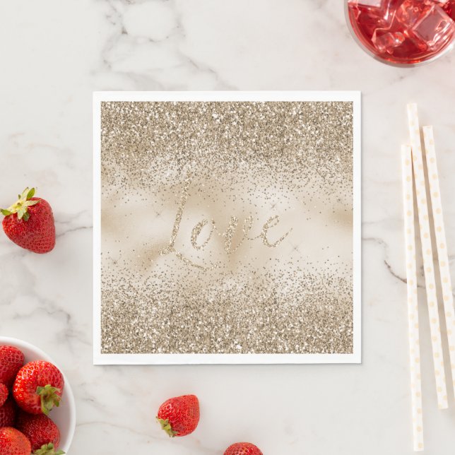 Gold Luxe Glitter Love  Napkin (Insitu)