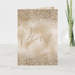 Gold Luxe Glitter Peace Card