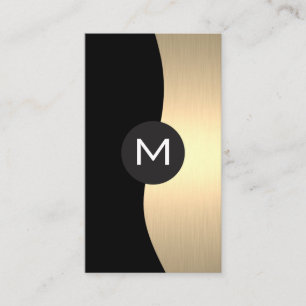 Gold Luxe Monogram Business Card