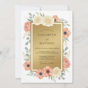 Gold Luxe Romantic Wedding Invitation