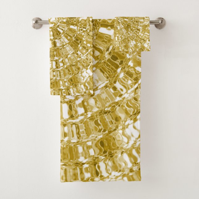 GOLD LUXURIOUS VINTAGE LOOK TOWEL SET (Insitu)