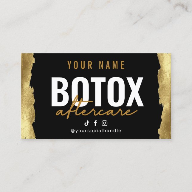 Gold Luxury Botox Aftercare Card (Front)