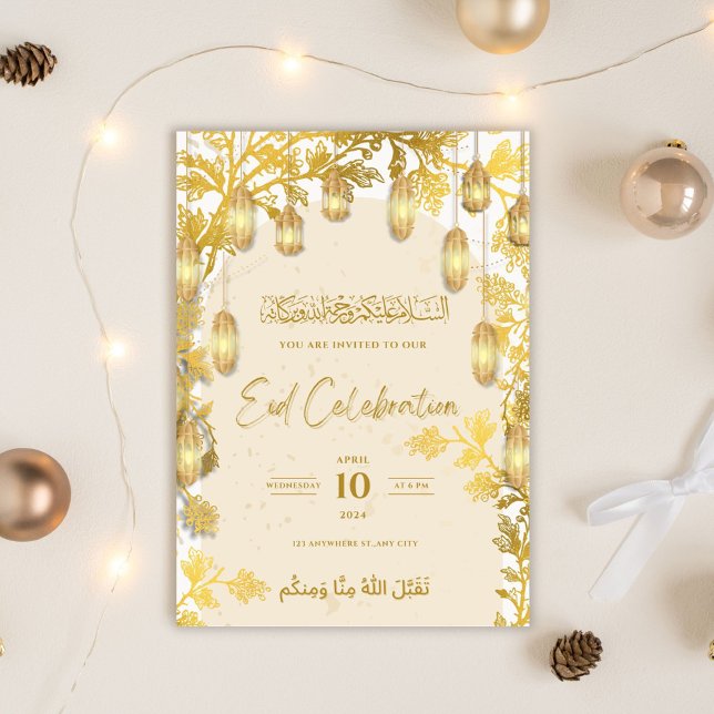 Gold Luxury Eid Celebration Invitation (Créateur téléchargé)