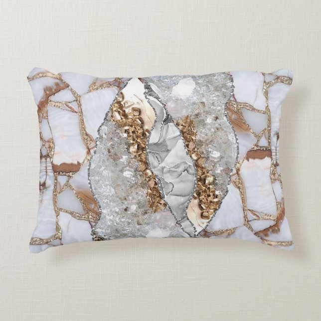 Gold Luxury Elegant Liquid Texture  Accent Pillow (Front)