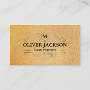 Gold Luxury Elements Glitter Background Business Card