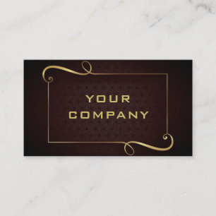 Gold Luxury Frame Golden Text Elegant Professional Business Card